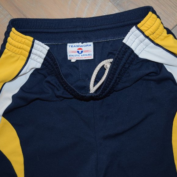 Vtg Teamwork Athletic Apparel Double Needle SHORTS Men’s S Michigan Color Block - Picture 5 of 9
